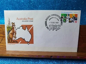 Cubierta de recuerdo 🙂 1977 (18c) Canberra ACT 🙂 Canguro - Imagen 1 de 2