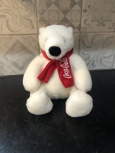 Coca Cola Boyds White Polar Bear Holiday Red Scarf Plush Stuffed Animal 6.25" - Picture 1 of 4