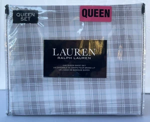 Ralph Lauren QUEEN Sheet Set 4 Piece 100% Cotton Plaid NWT - Picture 1 of 3