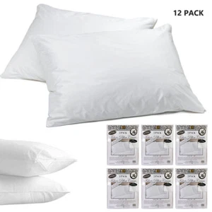 12 Pack Premium Fabric Zippered Pillow Cover Luxurious Bed Bug Protector Case - Picture 1 of 1