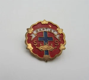 Cruz y corona cristiana bautista de las SS suministros de cobre Broadman insignia alfiler religioso - Imagen 1 de 3