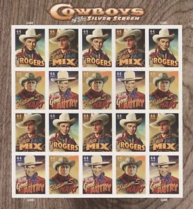 2010 Cowboys of the Silver Screen 44¢ Stamp Sheet MNH, Scott #4446-4449 - Picture 1 of 1