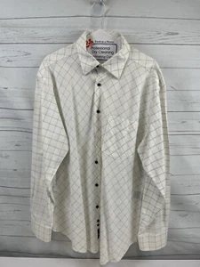 VICTORINOX White Blue Checkered Long Sleeve Shirt Size XL Thick Button - Picture 1 of 7