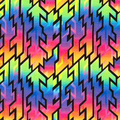 Stoff Baumwolle Sweatshirtstoff abstrakt Design schwarz multicolor Kinderstoff - Bild 1 von 4