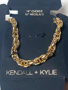 Gargantilla o collar Kendall + Kylie grueso tono dorado cuerda 14" a 16" nuevo sin caja - Imagen 1 de 5