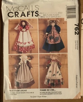 Country Folk Angels Sewing Pattern McCall’s 762 Fabric Apron Ruffle Dress - Image 1 of 4