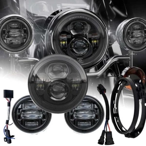 Faros antiniebla LED 7" 4,5" para Harley Heritage Softail Classic EFI FLSTC - Imagen 1 de 13