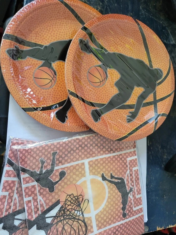 Товары для баскетбольной вечеринки на день рождения мальчика Hzleyw 20 тарелок и 20 салфеток для Ba... - Изображение 1 из 1