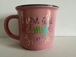 Coffee Theme~  You Are My Sunshine Coffee Custom Pastel Pink Ceramic Mug Cup - Imagen 1 de 2