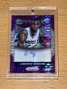 2014 Prizm Purple Pulsar /49 Auto Andrew Wiggins Rookie Autograph RC - Picture 1 of 2