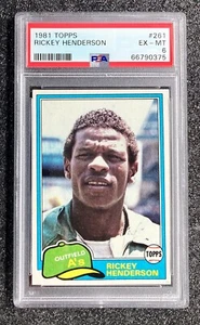 1981 Topps Rickey Henderson #261 Oakland Athletics (MVP/10x AS/HOF) PSA 6 EX-MT - Bild 1 von 3