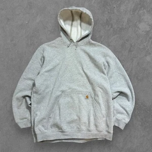 Carhartt vintage grey oversized pocket logo hoodie Size XL - Picture 1 of 6