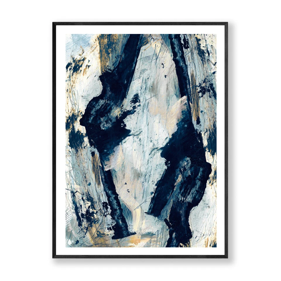 Abstract Painting Framed Print , Blue Wall Art , Wall Decor , Large Size - Image 1 of 4