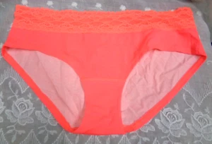 Vtg Women's VICTORIA'S SECRET Low Rise Hiphugger Cotton NEON ORANGE / L - Picture 1 of 5