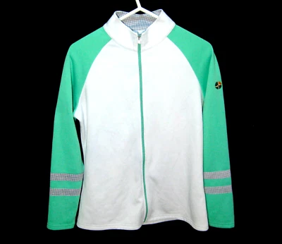 FOOTJOY Mujer Talla Mediana Blanco Verde Cremallera Completa Sudadera Golf Chaqueta Suéter Foto 1 de 4