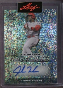 Jordan Walker 2022 Leaf Trinity Steel Silver Sparkles Auto Card #6/10 Cardinals - Picture 1 of 2