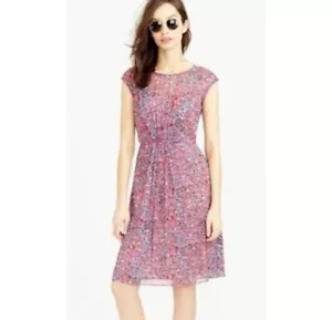 J. Vestido Crew Talla 6 Seda Dulce Prado Hasta la Rodilla Sin Mangas Acuarela Forrado con Lunares - Imagen 1 de 11