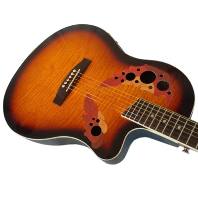 Santander Akustik Western Roundback Gitarre, Cutaway Tonabnehmer Mahagoni Sunb.