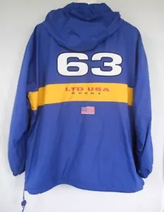 Suéter con capucha de colección Limited America EE. UU. deportivo 1/2 cremallera bloque de colores grande - Imagen 1 de 12