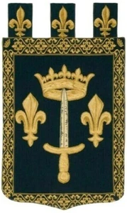 JEANNE D'ARC SCHWERT & KRONE FLEUR DE LYS GEFÜTTERTER BELGISCHER TEPPICH MIT SCHLEIFEN, 1172 - Bild 1 von 4
