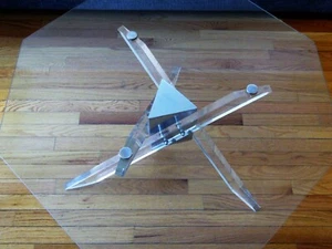 Mid Mod Jacks Base Glass Top Coffee / Occasional Table - Picture 1 of 12