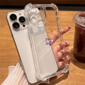 Funda protectora transparente a prueba de golpes corazón para iPhone 16e 16 Pro Max 16e 15 14 13 12 11 - Imagen 1 de 13
