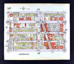 1929 Brooklyn Map Madison Kings Hiway Ocean Avenues O-S Quentin Rd New York City - Picture 1 of 2