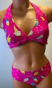 Juicy Couture Black Label 2 Piece Swimsuit Sz 16 Girls NWTs Pink Ice Cream Cones - Picture 1 of 12