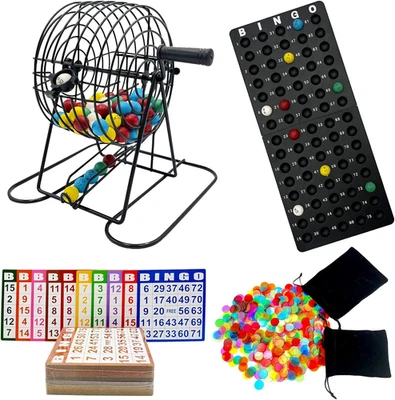 Deluxe Bingo Game Set-Includes Bingo Cage,600 Colorful Bingo Chips with a Bag,10 - Image 1 of 4