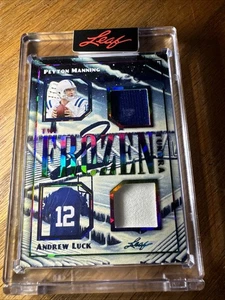 2025 Leaf Glory of the Game - Peyton Manning/Andrew Luck Dual Relic 4/9 Colts QB - Picture 1 of 3