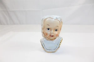 Head Vase Edwardian Girl In White with Gold Guilding #25 Vintage - Picture 1 of 8