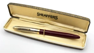 VINTAGE SHEAFFER SENTINEL SCHNORCHEL FÜLLFEDERHALTER BURUGNDY 14K GOLD MEDIUM FEDER USA - Bild 1 von 17