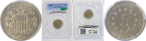 1882 5C Shield Nickel Proof PCGS PR-64 CAC - Picture 1 of 3