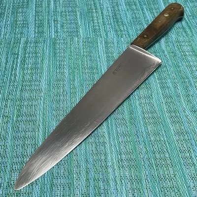 Cuchillo de chef Zwillingswerk Friodur Inox hoja de 10” mango de madera espiga completa Alemania Foto 1 de 4