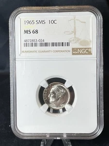 1965 SMS Roosevelt Dime NGC MS 68 - Bild 1 von 4