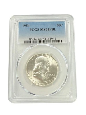 1954 Franklin Half Dollar PCGS MS64 FBL - Image 1 of 3
