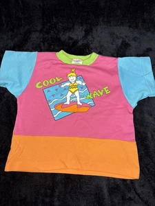 Vintage 90s Health-Tex Kids Shirt Top Cool Wave USA Made Gr. 4 - Bild 1 von 3