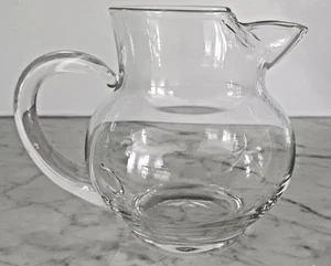 Glass Pitcher/Creamer~4" Tall, 3-1/2" Diameter, Clear, Excellent Condition - Picture 1 of 2