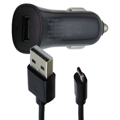 Quikcell Power Pack 2.4A Car Charger with 4ft USB-A to Micro-USB Cable - Black - Image 1 of 3