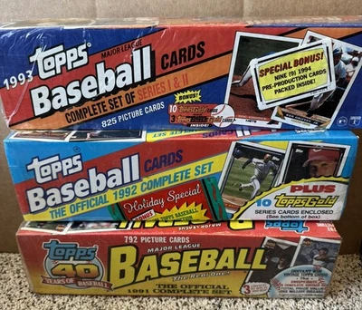 Lote de 3 juegos -- 1991 1992 1993 Topps CONJUNTOS COMPLETOS SELLADOS DE FÁBRICA Foto 1 de 2