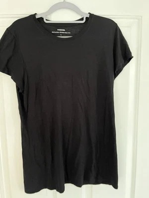 Vince черный классический короткий рукав ворота пуловер женская футболка размер большой - Изображение 1 из 4