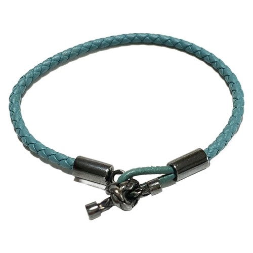 Bracciale BOTTEGA VENETA misura S pelle blu verde argento