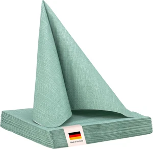 Servietten Grün 20 Stück 33x33cm Eukalyptus Tischdeko Hochzeit Taufe Geburtstag - Bild 1 von 8