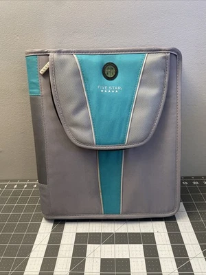 Carpeta tecnológica Five Star de 1,5 pulgadas verde azulado/gris 3 anillos cierre de cremallera Foto 1 de 4