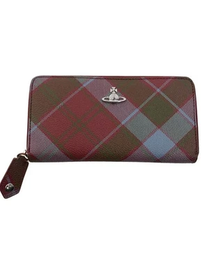 Cartera larga Vivienne Westwood para mujer multicolor a cuadros con cremallera redonda Foto 1 de 4