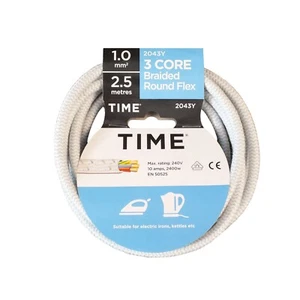 CAVO FLESSIBILE IN FERRO 2,5 metri cavo flessibile intrecciato antipiega 3 core 1 mm 10 Amp - Foto 1 di 1