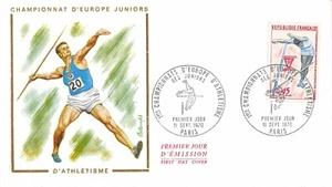 Envelope FDC France Championships Europe Athletics Juniors 1970 Paris N2 - Picture 1 of 1