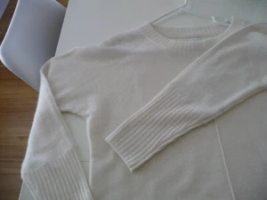 JOIE 2 PLY IVORY CASHMERE CREW NECK BATSLEEVE SWEATER SIZE LARGE NEW WITH TAGS - Picture 1 of 8