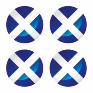 4 x Glossy Vinyl Stickers Scotland Scottish Small Flag Bike Car Round FLAG64 - Picture 1 of 1