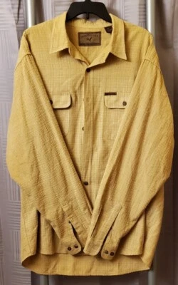 Camisa North River Outfitters Texturizada Manga Larga Con Botones Para Hombre XL Mostaza Foto 1 de 4